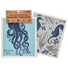 Load image into Gallery viewer, Sea Creatures Swedish Dishcloth Set