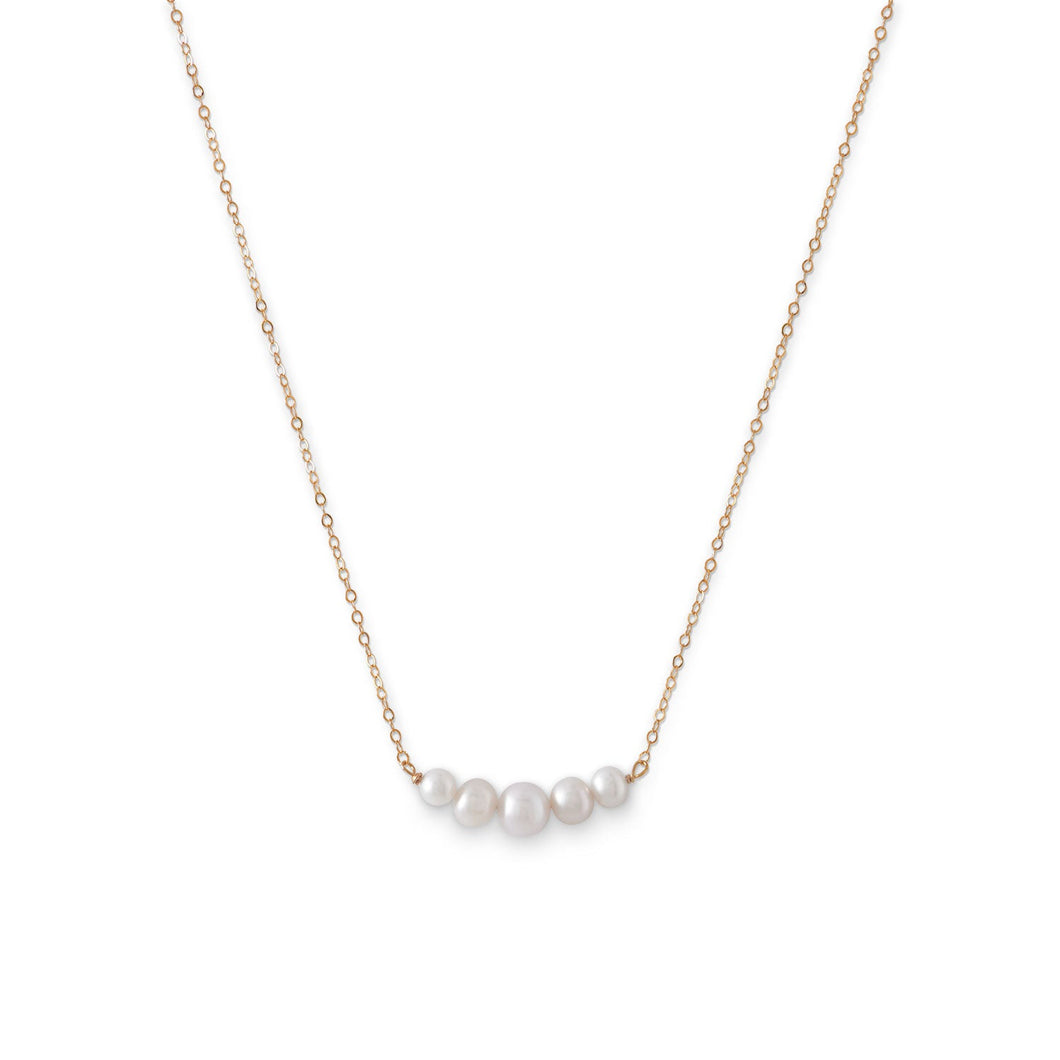 Gold Necklace with Cultured Freshwater Pearls