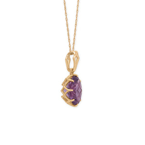 Gold Precision Cut Amethyst Necklace