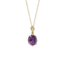 Load image into Gallery viewer, Gold Precision Cut Amethyst Necklace