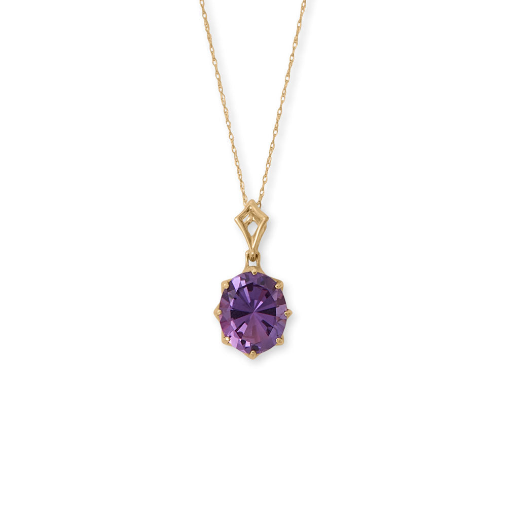 Gold Precision Cut Amethyst Necklace