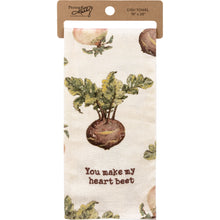 Load image into Gallery viewer, You Make My Heart Beet Kitchen Towel