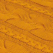 Load image into Gallery viewer, Cable Knit Saffron Throw Blanket