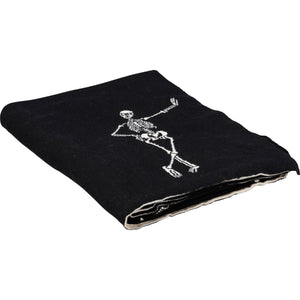 Black Cotton Skeleton Throw Blanket