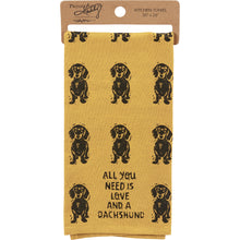 Load image into Gallery viewer, Love And A Dachshund Kitchen Towel