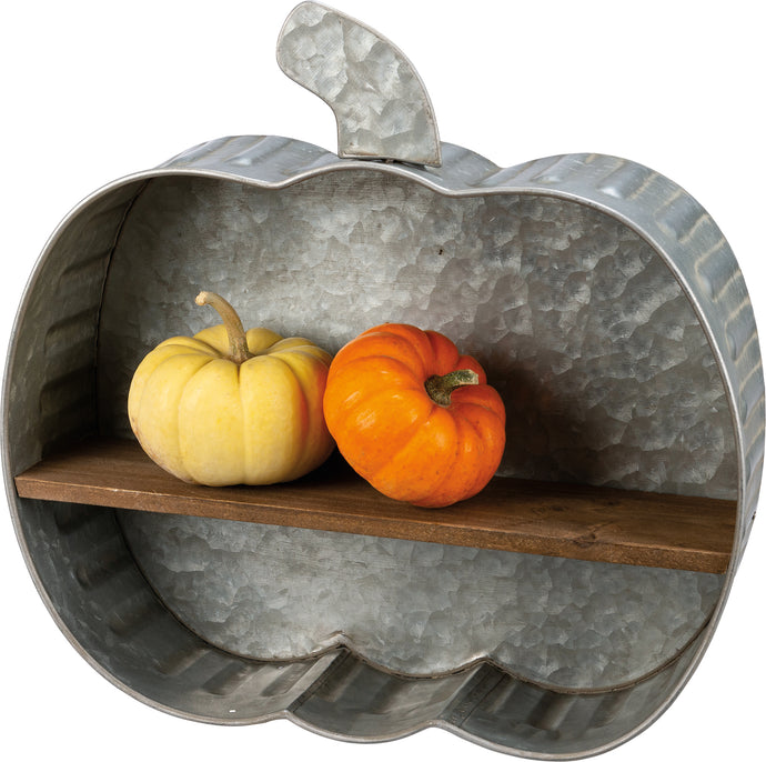 Galvanized Metal Pumpkin Shelf