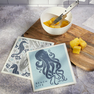 Sea Creatures Swedish Dishcloth Set