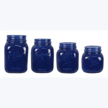 Load image into Gallery viewer, Ceramic Blue Mason Jar Canister Set