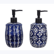 Load image into Gallery viewer, Blue Ceramic Soap Dispenser