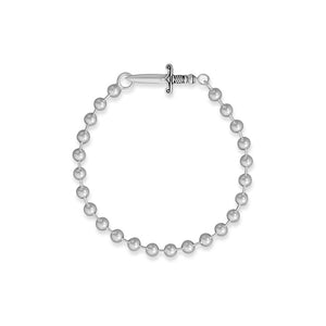 Silver Italian Bead and Sword Clasp Bracelet