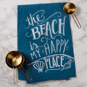 The Beach Is My Happy Place Chalk Kitchen Towel