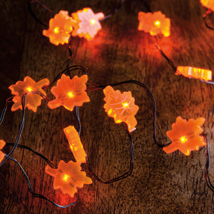 Orange Fall Leaf Battery Light Set