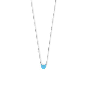 Rhodium Plated Synthetic Opal Kitty Cat Face Necklace