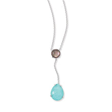 Load image into Gallery viewer, Black Mother of Pearl and Turquoise Drop Necklace