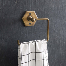 Load image into Gallery viewer, Antique Brass Finish Hexagon Toilet Paper Holder