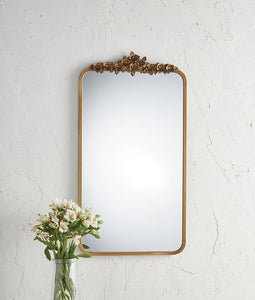 Narrow Gold Floral Mirror