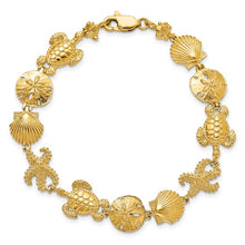Load image into Gallery viewer, Gold Turtle Sea Life Shell Bracelet