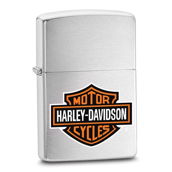 Zippo Harley-Davidson Bar and Shield Brushed Chrome Lighter