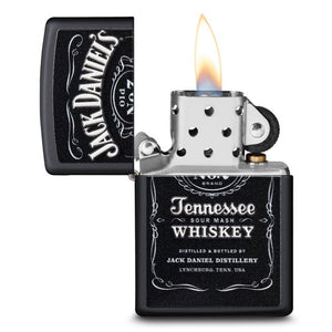 Zippo Black Matte Jack Daniels Textured Print Lighter