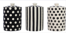Load image into Gallery viewer, Ceramic Polka Dot Stripes Canister Set