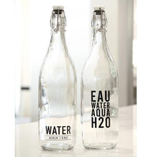 Load image into Gallery viewer, Swing Top Water Bottle Eau Water Aqua