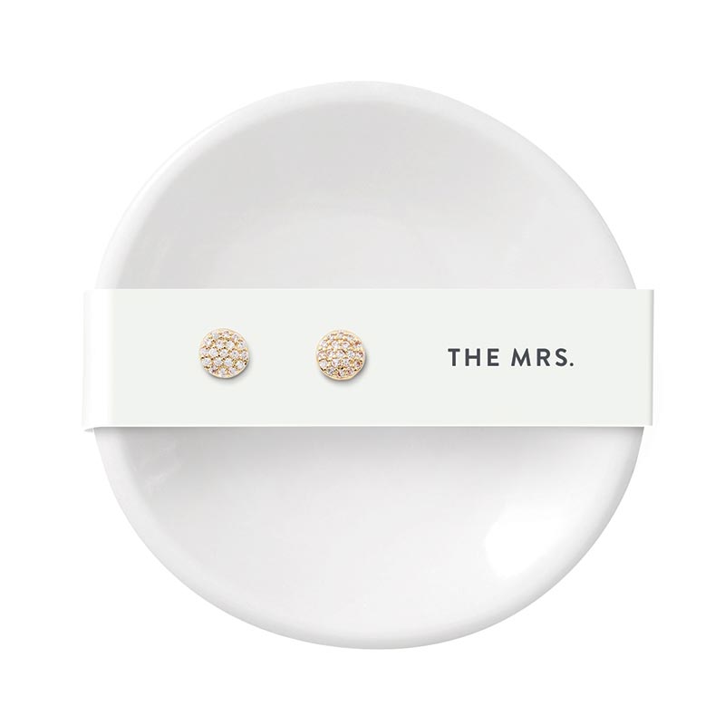 The Mrs Ceramic Ring Dish & Earrings