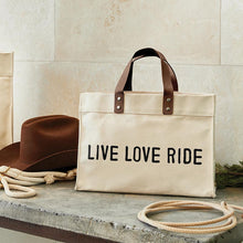 Load image into Gallery viewer, Live Love Ride Canvas Tote