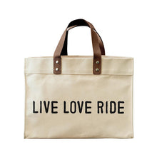 Load image into Gallery viewer, Live Love Ride Canvas Tote