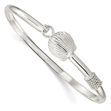 Load image into Gallery viewer, Sterling Silver Polished Shell Bangle