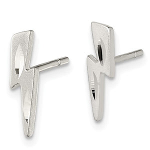 Small Silver Lightning Bolt Stud Earrings