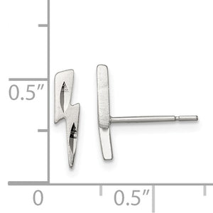 Small Silver Lightning Bolt Stud Earrings