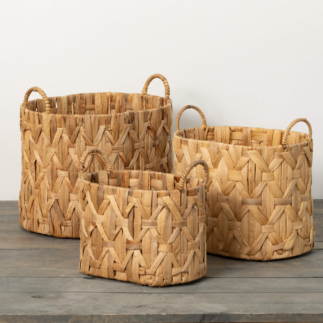 Woven Wicker Straw Basket Set