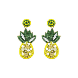 Pineapple Party Beaded Earrings