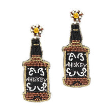 Load image into Gallery viewer, Make Mine A Double Beaded Whiskey Earrings