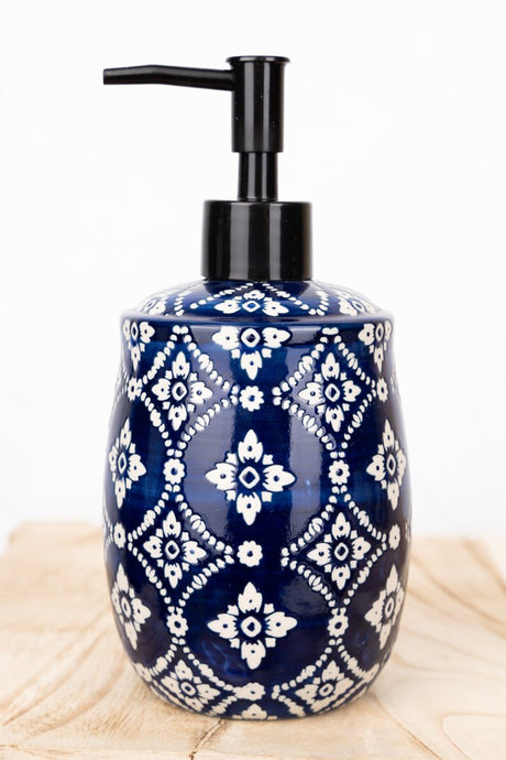 Barcelona Blue Ceramic Soap or Lotion Dispenser