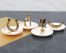 Load image into Gallery viewer, Gold Ceramic Trinket Jewelry Dish - SoMag2