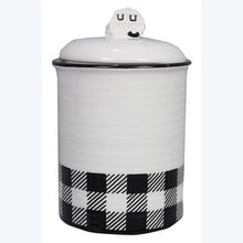 Load image into Gallery viewer, Buffalo Plaid Ceramic Cookie Jar Set