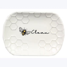 Load image into Gallery viewer, Ceramic White Honey Bee Soap Dish