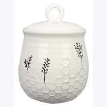 Load image into Gallery viewer, White Honey Bee Ceramic Cookie Jar Set