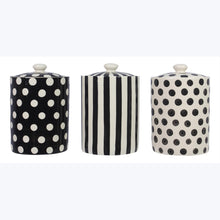 Load image into Gallery viewer, Ceramic Polka Dot Stripes Canister Set