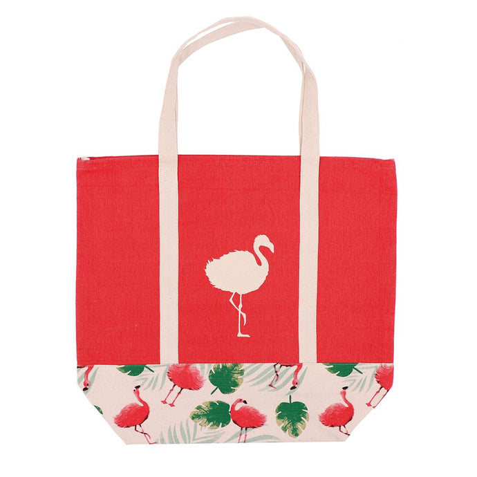 Canvas Flamingo Boat Library Tote - SoMag2