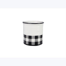 Load image into Gallery viewer, Black and White Buffalo Plaid Kitchen Tool Holder