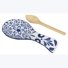 Load image into Gallery viewer, Blue Talavera Ceramic Spoon Rest