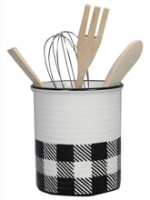 Load image into Gallery viewer, Buffalo Plaid Bear Cabin Kitchen Tool Holder