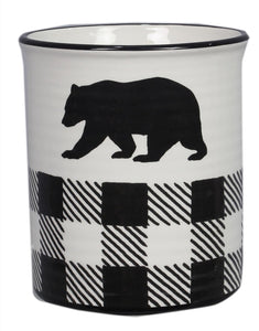 Buffalo Plaid Bear Cabin Kitchen Tool Holder