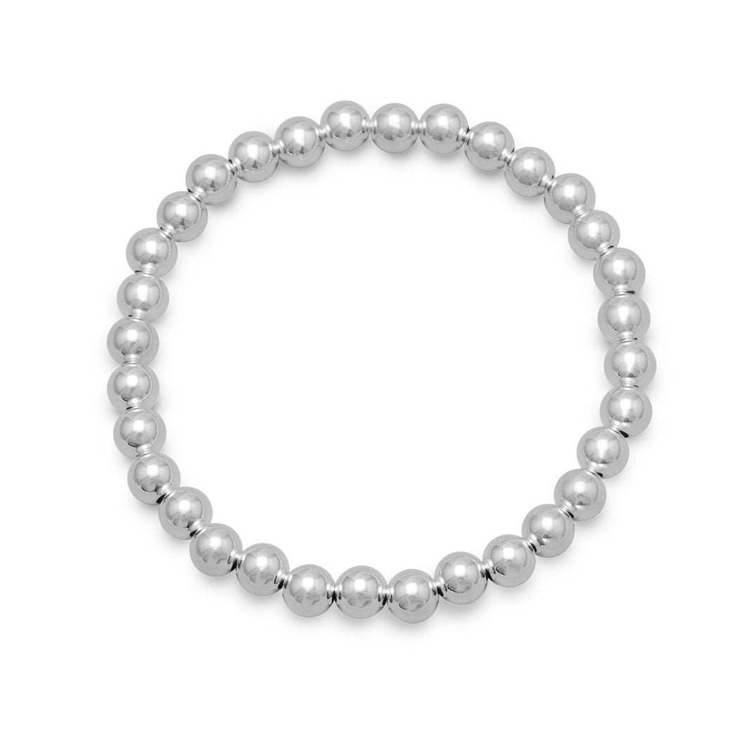 Sterling Silver Bead Stretch Bracelet - SoMag2
