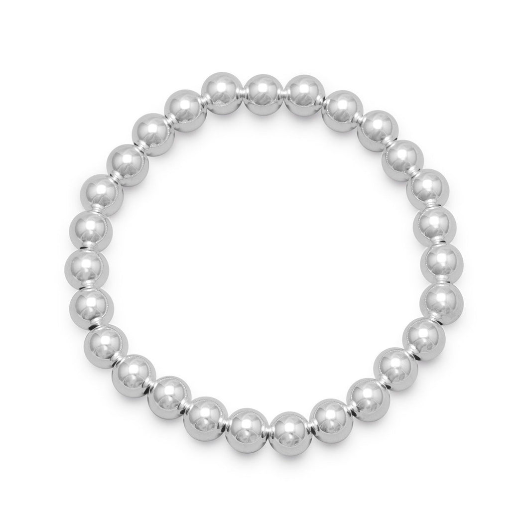 Sterling Silver Bead Stretch Bracelet - SoMag2