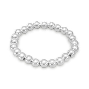 Sterling Silver Bead Stretch Bracelet - SoMag2