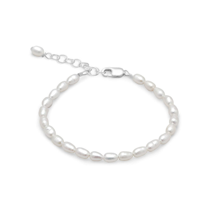 White Rice Cultured Freshwater Pearl Bracelet - SoMag2