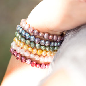 Maroon Cultured Freshwater Pearl Stretch Bracelet - SoMag2